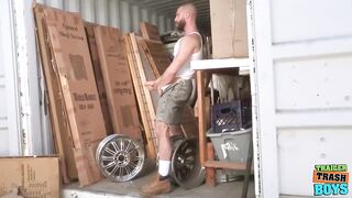 Redneck Hunk Gets Destroyed By Two Brutal Bareback Toppers