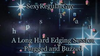 Gay tease edging plugged with Lovense butt plug denied orgasm alone