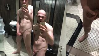 Hotel Bathroom Wanked in Gay Mirror HD