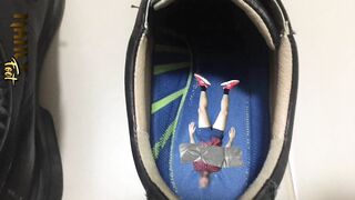 Tiny man crushed under manly soles feet crushing fetish vore bdsm