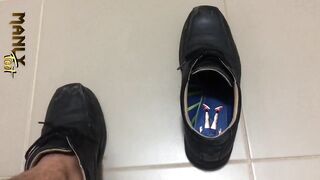 Tiny man crushed under manly soles feet crushing fetish vore bdsm