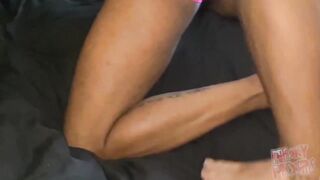 Two thick uncut European cocks demolish black ass raw pounding